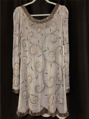 Free People White Long-Sleeve Beaded Dress Sold Out